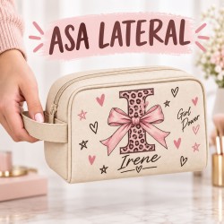 Neceser Personalizado Inicial Leopardo con Nombre | Iroa