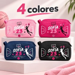 Neceser Baloncesto Personalizado Niña con Nombre y Dorsal | Estores Iroa