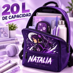 Mochila Anime Niña Personalizada con Nombre | Estores Iroa