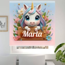  Estores infantiles niña personalizados. Estores infantiles Niña Unicornio Bebe 2024- Estor enrollable habitación infantil niña