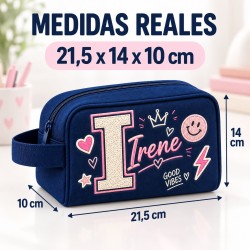 Neceser Personalizado con Inicial y Nombre para Niña Good Vibes | Iroa