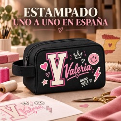 Neceser Personalizado con Inicial y Nombre para Niña Good Vibes | Iroa