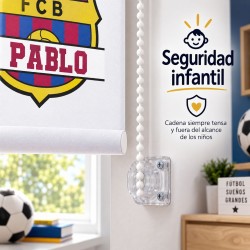 Estor de Fútbol Barcelona Personalizado con Nombre | Estores Iroa