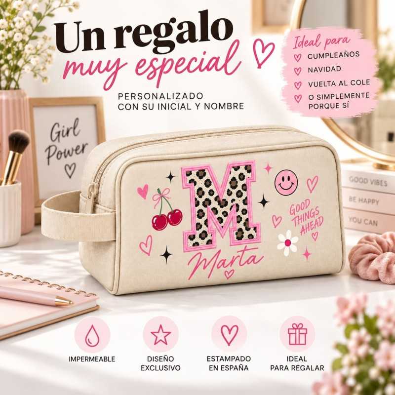 Neceser Personalizado con Inicial y Nombre Cerezas 01-26 | Estores Iroa