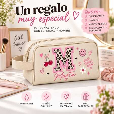Neceser Personalizado con Inicial y Nombre Cerezas 01-26 | Estores Iroa