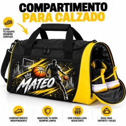Bolsa Baloncesto Personalizada con Nombre y Zapatillero | Basket 004
