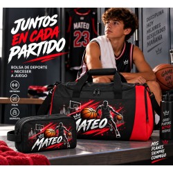 Bolsa Baloncesto Personalizada con Nombre y Zapatillero | Basket 004