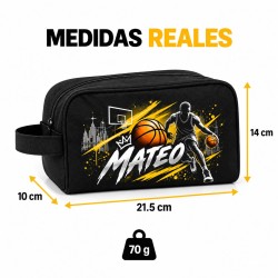 Neceser Baloncesto Personalizado con Nombre Basket 004