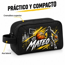 Neceser Baloncesto Personalizado con Nombre Basket 004