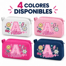 Neceser Personalizado Inicial y Nombre Impermeable | Inicial Pop 26