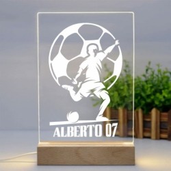 Lámpara infantil personalizada Pelota futbol lámpara personalizada infantil de fútbol. Regalos personalizados niños futbol.