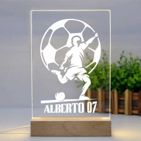 Lámpara infantil personalizada Pelota futbol lámpara personalizada infantil de fútbol. Regalos personalizados niños futbol.