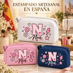 Neceser Personalizado Inicial y Nombre Impermeable | Inicial Smile 26