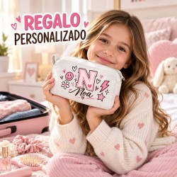 Neceser Personalizado Inicial y Nombre Impermeable | Inicial Smile 26