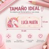 Pack Mochila Infantil Personalizada + 50 Etiquetas Escolares con Nombre – Unicornio 01-26