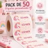 Pack Mochila Infantil Personalizada + 50 Etiquetas Escolares con Nombre – Unicornio 01-26