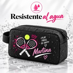 Neceser Pádel Personalizado con Nombre Rosa | Estores Iroa