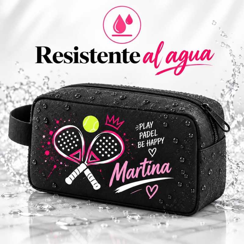 Neceser Pádel Personalizado con Nombre Rosa | Estores Iroa