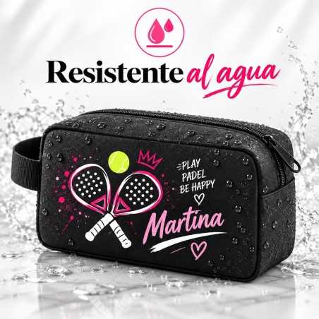 Neceser Pádel Personalizado con Nombre Rosa | Estores Iroa
