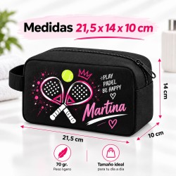 Neceser Pádel Personalizado con Nombre Rosa | Estores Iroa