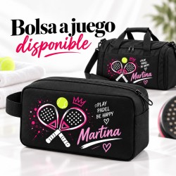 Neceser Pádel Personalizado con Nombre Rosa | Estores Iroa
