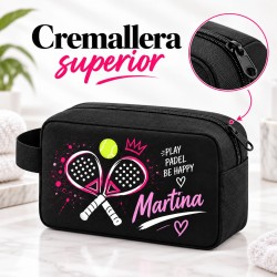 Neceser Pádel Personalizado con Nombre Rosa | Estores Iroa