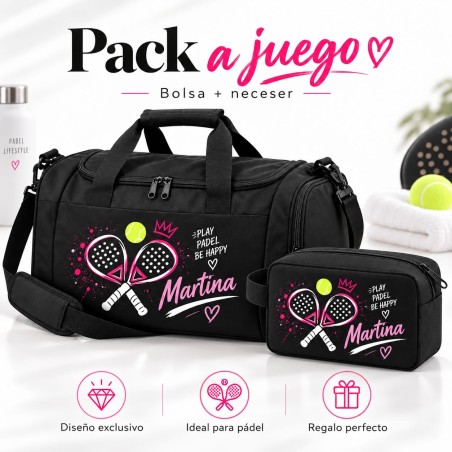 Pack Pádel Personalizado Martina – Bolsa de Deporte + Neceser a Juego