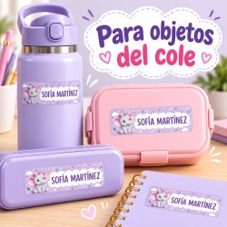 Etiquetas Personalizadas con Nombre para Colegio | Elefante Lila