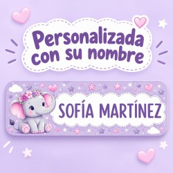 Etiquetas Personalizadas con Nombre para Colegio | Elefante Lila