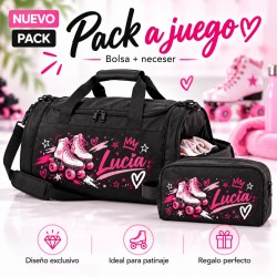 Pack Patinadora Personalizado – Bolsa de Deporte + Neceser a Juego