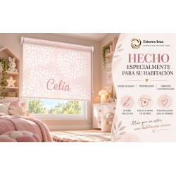 Estor Infantil Personalizado con Nombre Floral 009 | Estores Iroa