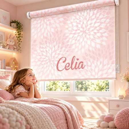 Estor Infantil Personalizado con Nombre Floral 009 | Estores Iroa