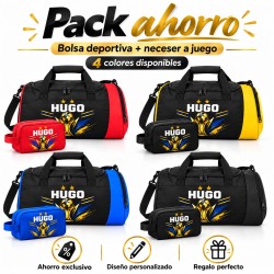 Pack Fútbol Impact Personalizado con Nombre – Bolsa Deportiva 41L + Neceser