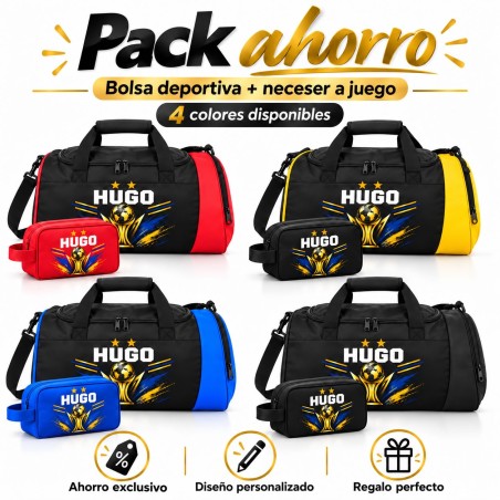 Pack Fútbol Impact Personalizado con Nombre – Bolsa Deportiva 41L + Neceser
