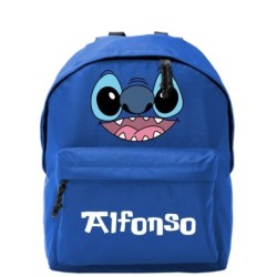 Mochila escolar infantil personalizada Stich Azul