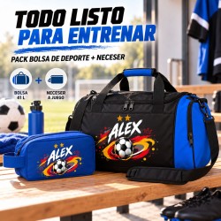 Pack Fútbol Mundial 03-26 Personalizado con Nombre – Bolsa Deportiva 41L + Neceser