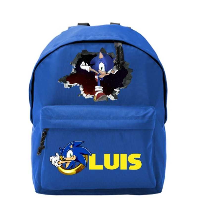 Mochila escolar infantil personalizada Sonic 002 Mochila escolar infantil personalizada Sonic 002