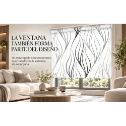 Estor Moderno Blanco y Negro a Medida | Líneas Minimalistas | Estores Iroa