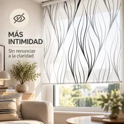 Estor Moderno Blanco y Negro a Medida | Líneas Minimalistas | Estores Iroa