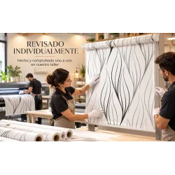 Estor Moderno Blanco y Negro a Medida | Líneas Minimalistas | Estores Iroa