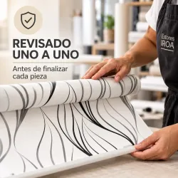 Estor Moderno Blanco y Negro a Medida | Líneas Minimalistas | Estores Iroa