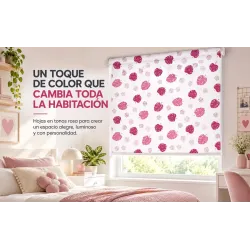 Estor Juvenil Rosa Hojas a Medida | Hojas 306 – Estores Iroa