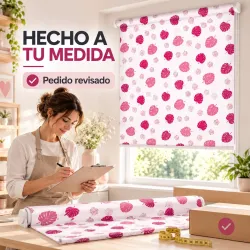 Estor Juvenil Rosa Hojas a Medida | Hojas 306 – Estores Iroa