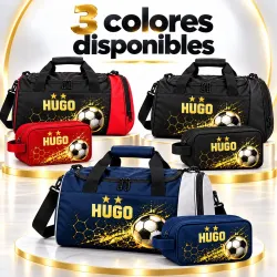 Pack Futbol Golden Goal Personalizado con Nombre – Bolsa Deportiva 41L + Neceser