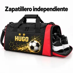 Pack Futbol Golden Goal Personalizado con Nombre – Bolsa Deportiva 41L + Neceser