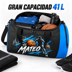 Pack Ahorro Bolsa Deportiva + Neceser Basket 004 Personalizados con Nombre