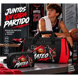 Pack Ahorro Bolsa Deportiva + Neceser Basket 004 Personalizados con Nombre