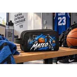 Pack Ahorro Bolsa Deportiva + Neceser Basket 004 Personalizados con Nombre