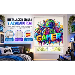Estor Enrollable Juvenil Gamer 02 a Medida | Estores Iroa