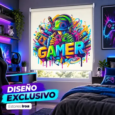 Estor Enrollable Juvenil Gamer 02 a Medida | Estores Iroa